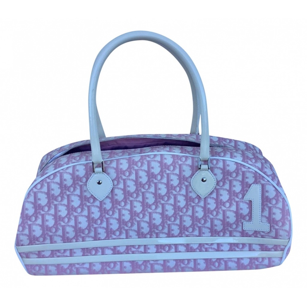 Dior Pink Monogram Travel Bag with White Trim